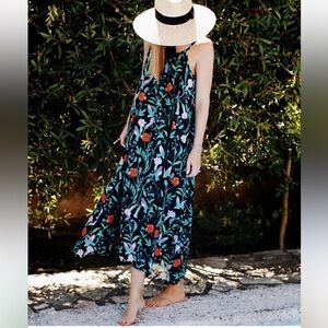 Kate Spade Hummingbird Jardin Tile Jacquard Dress coverup maternity maxi boho m